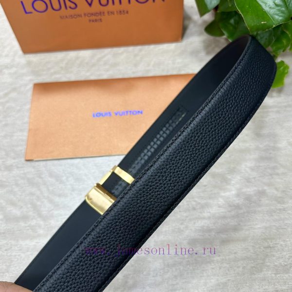 [Automatic belt buckle] LV width 3.5mm double-sided imported top layer cowhide production wi 1l96d8o6 - Image 6