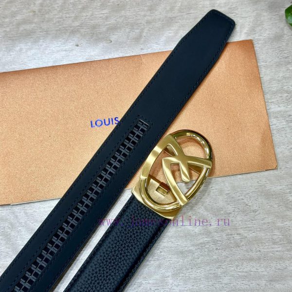 [Automatic belt buckle] LV width 3.5mm double-sided imported top layer cowhide production wi 1l96d8o6 - Image 7