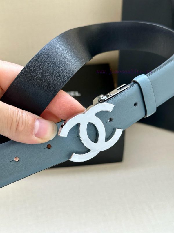 Width 3.0cm CHANEL Rotating Double C Calfskin and Silver Gun Gold Metal Belt Multi Color Wom rwq30h9f - Image 3