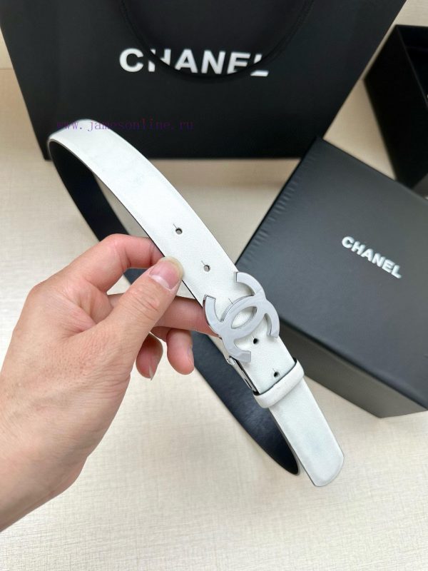 Width 3.0cm CHANEL Rotating Double C Calfskin and Silver Gun Gold Metal Belt Multi Color Wom 0xi7y0hx