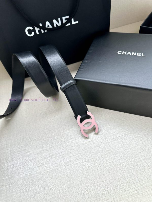 Width 3.0cm Chanel imported soft calf leather with clear grain, accessories gold silver/meta ggc7fgda - Image 4