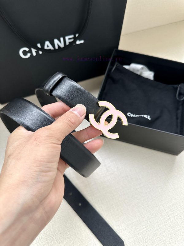 Width 3.0cm Chanel imported soft calf leather with clear grain, accessories gold silver/meta ggc7fgda - Image 8