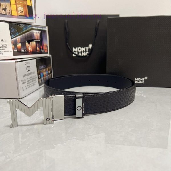 MontblancMaterial: Leather Belt with 100% Head Layer. The leather belt is guaranteed to be g le3wrsua - Image 4