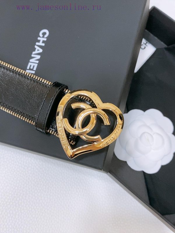 Chanel 24c brass metal imported shiny calf leather 4.0cm soft and exquisite waist belt zupdstq2 - Image 3