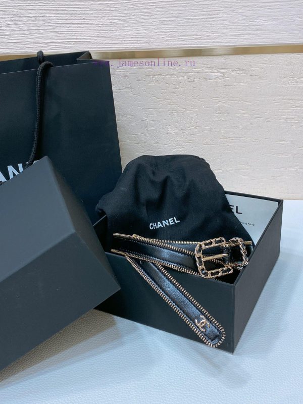 Chanel 24c brass metal imported shiny calf leather 2.0cm soft and exquisite waist belt vcr2znkq - Image 9