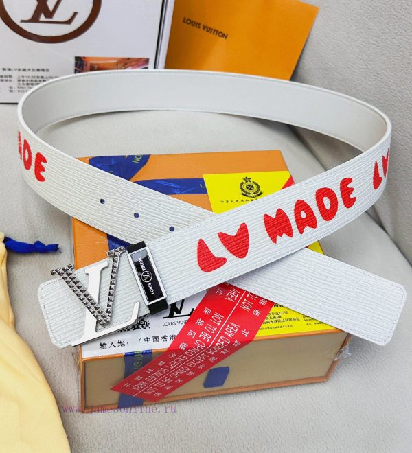 Belt LV Louis ReproductionThe waistband is made of 100% head layer cowhide, ensuring a genui 60u36fvw - Image 7