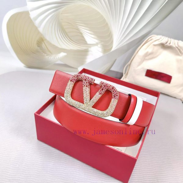 4.0cm Valentino new belt, double-sided top layer cowhide material, length 75.80.85.90.95.100 qauv4dmj - Image 8