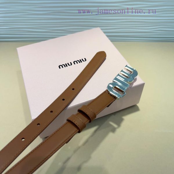 The Miu Miu leather belt is an ideal choice to enhance the unique style and tasteThe eye-cat ku57a6jf - Image 3