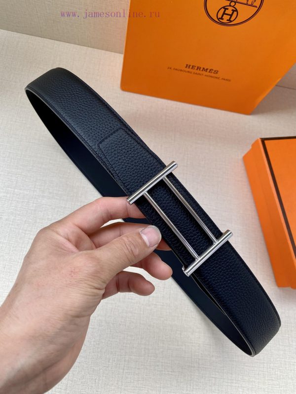 Comes with a complete gift boxHermes metal belt buckle lychee single-sided double figure eig edu3trxx