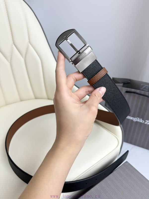 Zegna double-sided original imported top layer cowhide, double-sided use, vacuum electroplat x2mge6fb