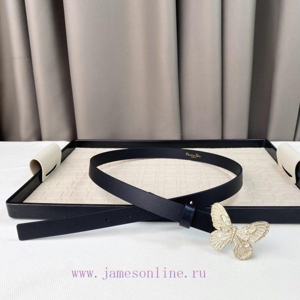 Dior 24 Early Spring New C D Buckle Brass 🦋 Cowhide belt classic forever 2.0cm c6517h4o - Image 3