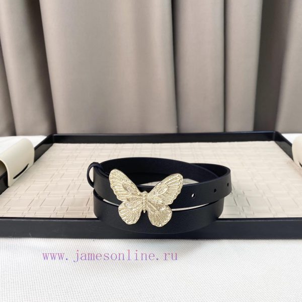Dior 24 Early Spring New C D Buckle Brass 🦋 Cowhide belt classic forever 2.0cm c6517h4o - Image 7