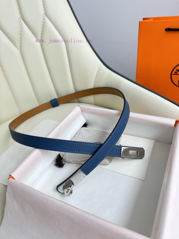 Hermes Women's BeltFull set of 1.8mm women's Kelly original imported leather K gold/platinum 1p4vmglj - Image 4