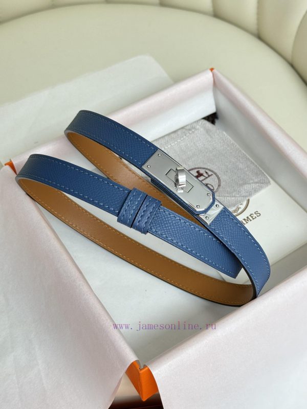 Hermes Women's BeltFull set of 1.8mm women's Kelly original imported leather K gold/platinum 1p4vmglj - Image 5