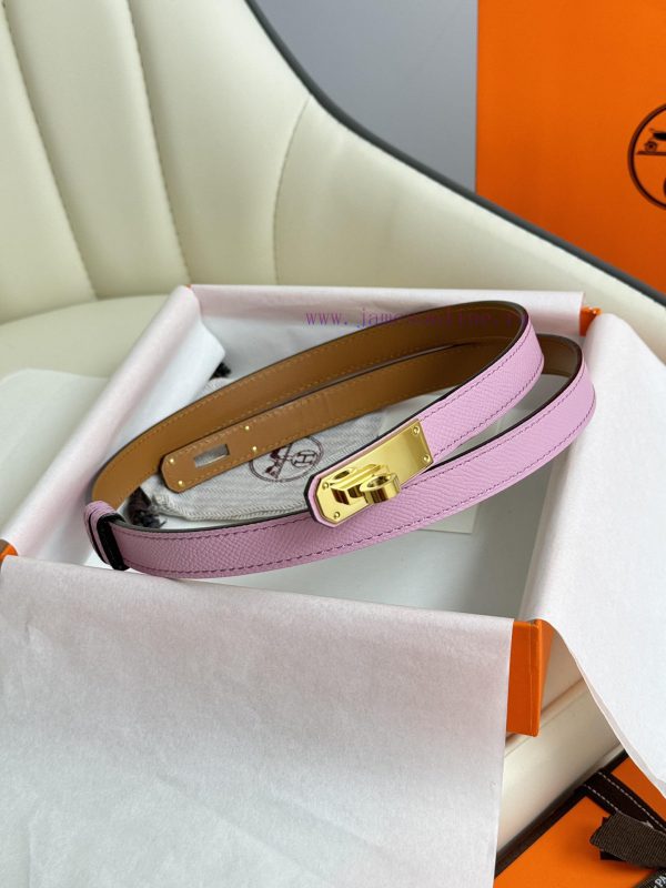 Hermes Women's BeltFull set of 1.8mm women's Kelly original imported leather K gold/platinum hits46x0