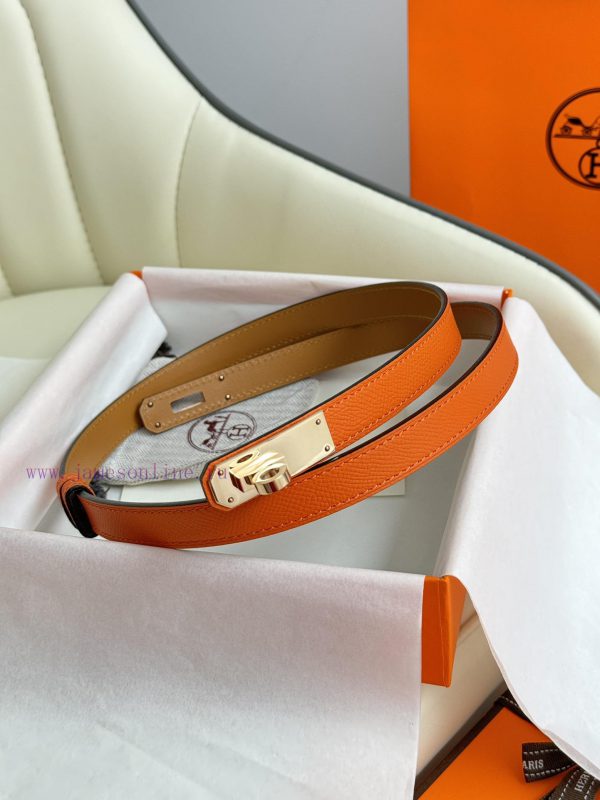 Hermes Women's BeltFull set of 1.8mm women's Kelly original imported leather K gold/platinum kyov55pz - Image 3
