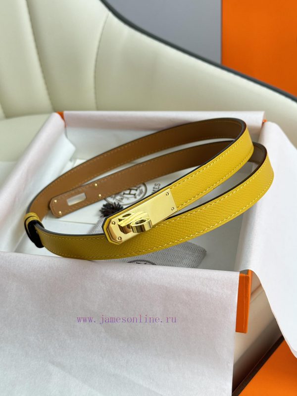 Hermes Women's BeltFull set of 1.8mm women's Kelly original imported leather K gold/platinum uptz82ug
