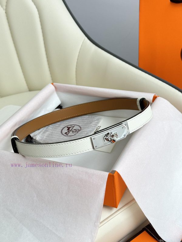 Hermes Women's BeltFull set of 1.8mm women's Kelly original imported leather K gold/platinum mwwcooev