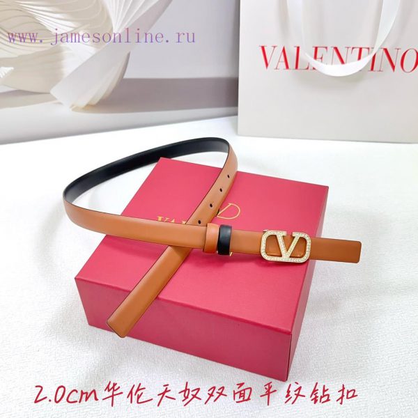2.0cm Valentino double-sided plain waist belt, double-sided top layer cowhide material, leng 23r7tlt6 - Image 8