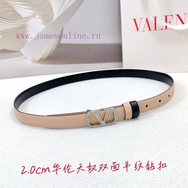 2.0cm Valentino double-sided plain waist belt, double-sided top layer cowhide material, leng o72y6tlj