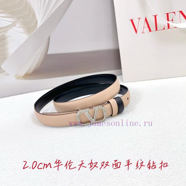 2.0cm Valentino double-sided plain waist belt, double-sided top layer cowhide material, leng o72y6tlj - Image 3