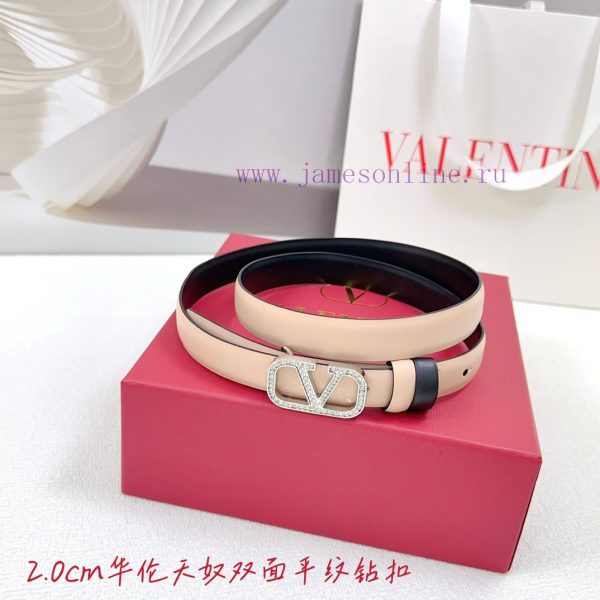 2.0cm Valentino double-sided plain waist belt, double-sided top layer cowhide material, leng o72y6tlj - Image 7
