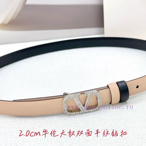 2.0cm Valentino double-sided plain waist belt, double-sided top layer cowhide material, leng o72y6tlj - Image 9