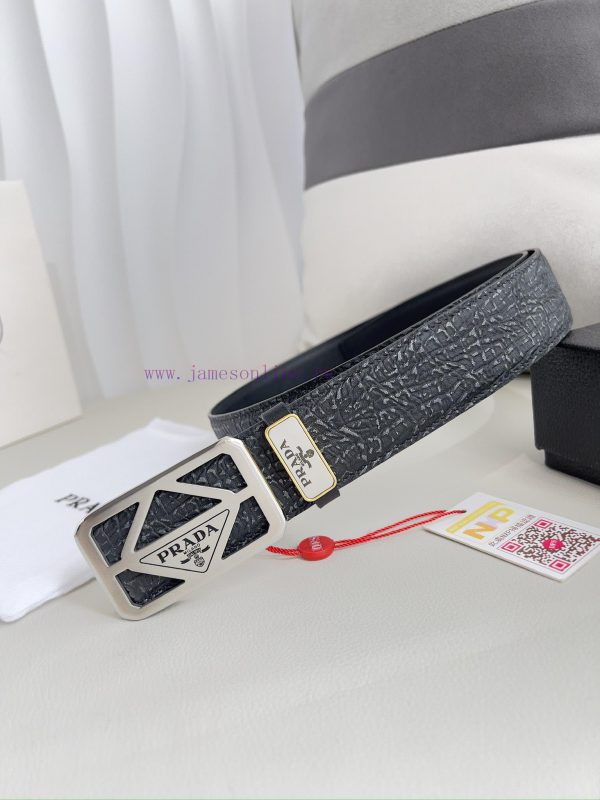 Prada PRADA ️ Belt and beltBuckle, classic pure steel material buckle, top layer cowhide, ph apotnyrb