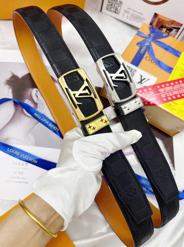 Belt LV Louis Vuitton automatic buckle-Belt replica The automatic belt series is made of 100 51cnc4g7 - Image 2