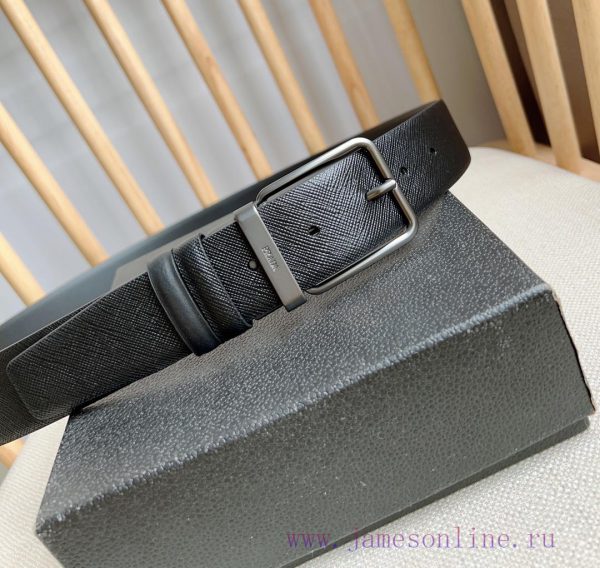 PRADA's reversible waist belt features the iconic Saffiano leather belt on one side, paired 08cygjnb - Image 8