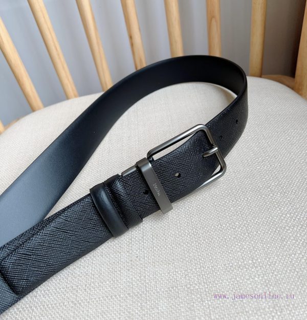 PRADA's reversible waist belt features the iconic Saffiano leather belt on one side, paired 08cygjnb - Image 9