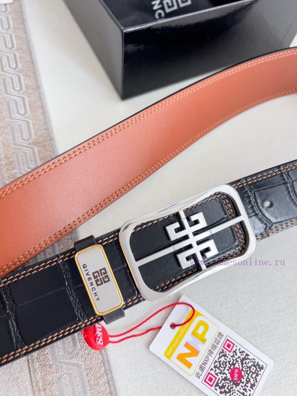 Givenchy GIVENCHY Belt ️ BeltBuckle, smooth buckle made of pure steel material, leather belt nhcvdjzt - Image 5