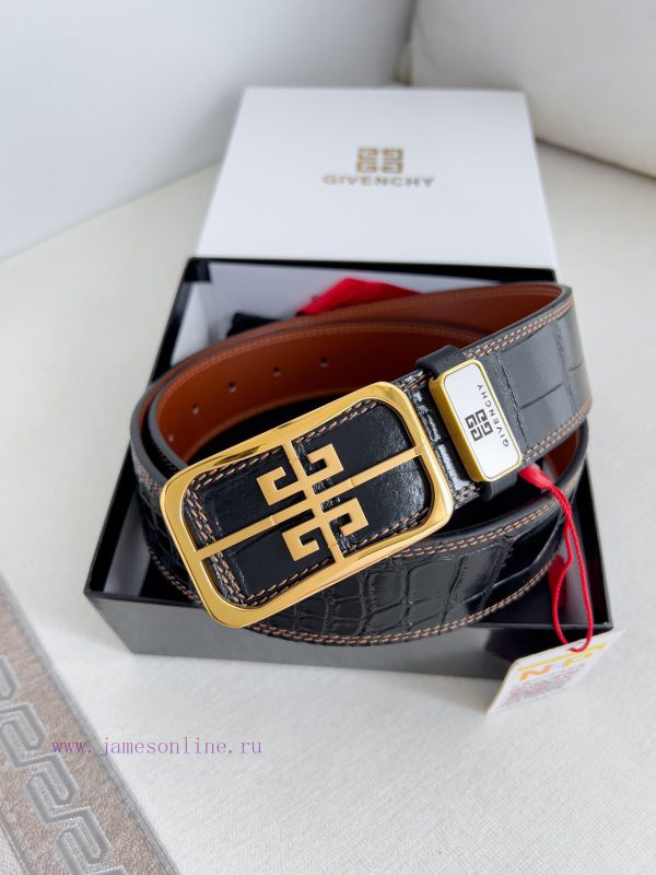 Givenchy GIVENCHY Belt ️ BeltBuckle, smooth buckle made of pure steel material, leather belt f6u5si4s