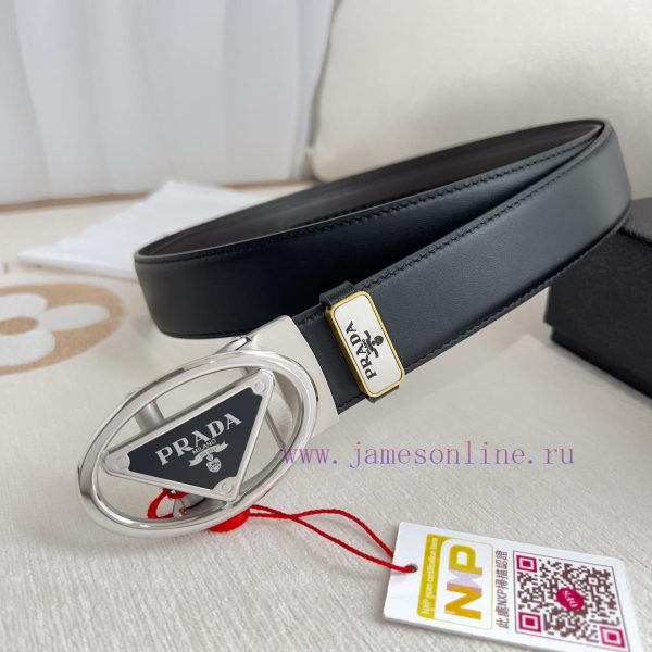 Prada PRADA Belt Automatic BeltAutomatic belt, classic pure steel material automatic buckle, jbst1pbh