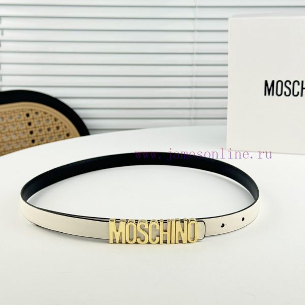 Moschino versatile letter buckle, double-sided head layer plain weave waist belt with a widt wx20a960