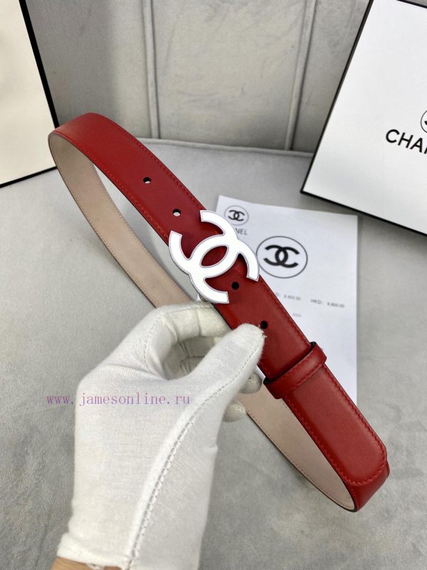Width 3.0cm Chanel Women's Classic Belt and Strap New Smooth Inner Lining Matte Cowhide Silv a2xwalb1
