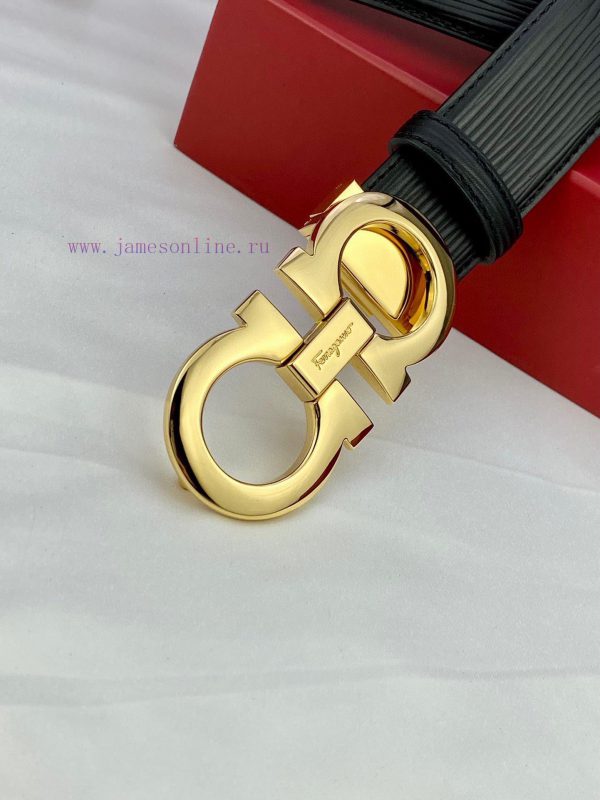 3.5cm wide Ferragamo double-sided head layer cowhide belt, equipped with silver/gold/gun met ituhk6ap - Image 9