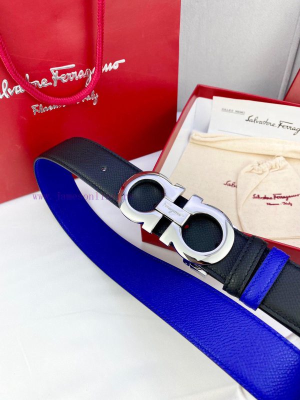 3.5cm wide Ferragamo double-sided head layer cowhide belt, equipped with silver/gold/gun met 4hgua42x - Image 6