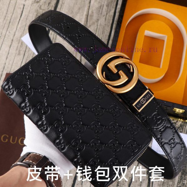 Gucci. Gucci two-piece setWooden box, belt+wallet, two-piece setGrade: Italian imported 100% r46so1eh