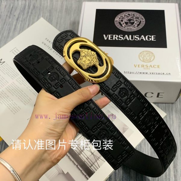 Beauty Head VersaceBelt and waistband single-sided use quality 100% cowhide embossed 24k pur oo03imi0 - Image 4