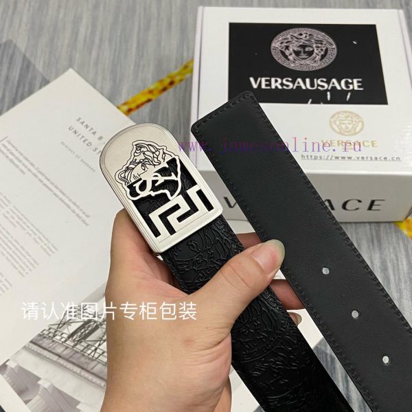 Beauty Head VersaceBelt and waistband single-sided use quality 100% cowhide embossed 24k pur 8dw46bro - Image 7