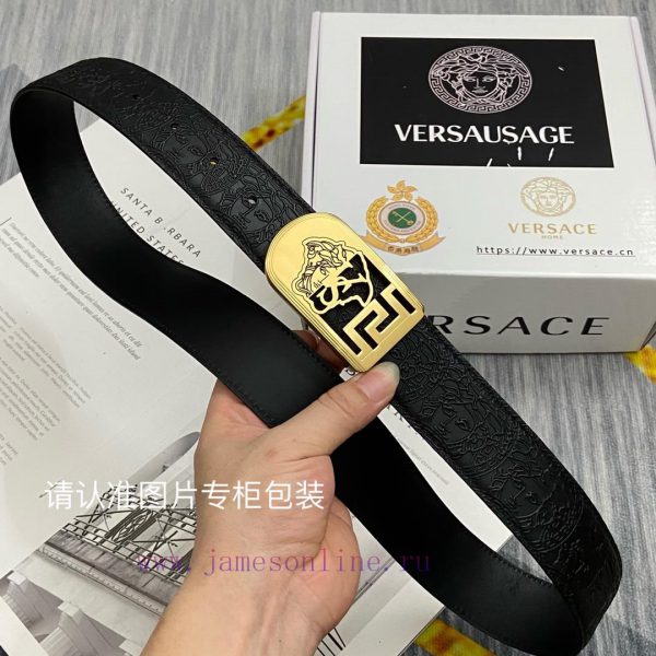 Beauty Head VersaceBelt and waistband single-sided use quality 100% cowhide embossed 24k pur n36pk633 - Image 3