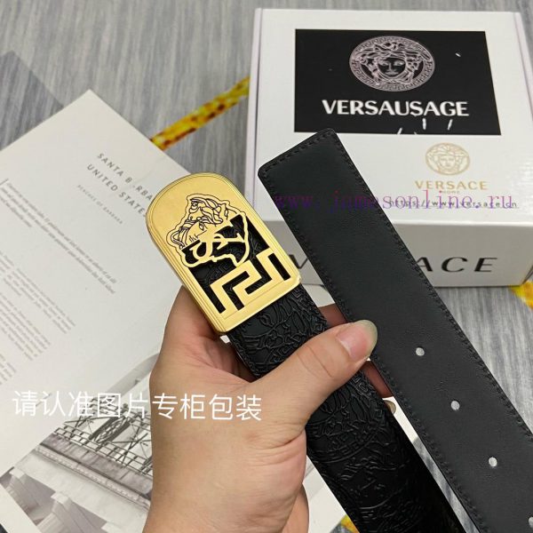 Beauty Head VersaceBelt and waistband single-sided use quality 100% cowhide embossed 24k pur n36pk633 - Image 7