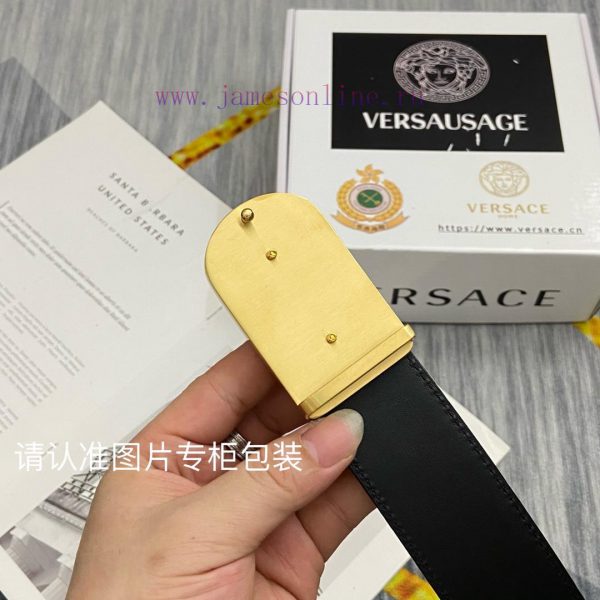 Beauty Head VersaceBelt and waistband single-sided use quality 100% cowhide embossed 24k pur n36pk633 - Image 8