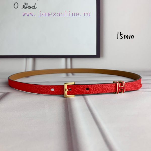 Herm è s Women's Needle Buckle Belt Imported Head Layer Leather Red Palm Pattern Surface wit ts36uz6j