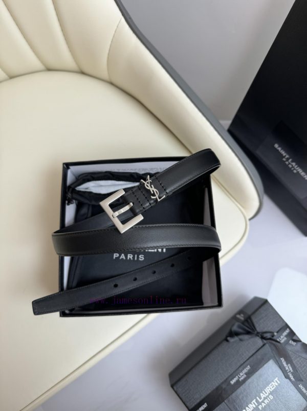 Female version Y.S.LComplete width 2.0 casual belt series with simple metal logo, showcasing qdee98bl - Image 4