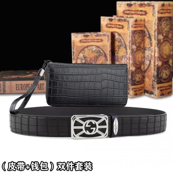 Belt and wallet two-piece setWooden box with accompanying picturesGUCC @ Belt+Wallet SetBuck orebdco3 - Image 8