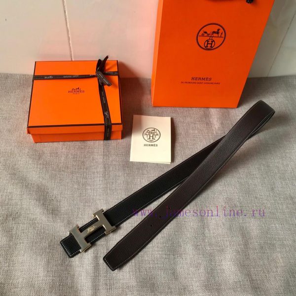 P Hermes Men's BoutiquePure steel dual color original belt buckle&lychee pattern double-side 8zfufolg - Image 4