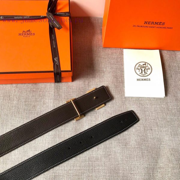 P Hermes Men's BoutiquePure steel dual color original belt buckle&lychee pattern double-side 8zfufolg - Image 5