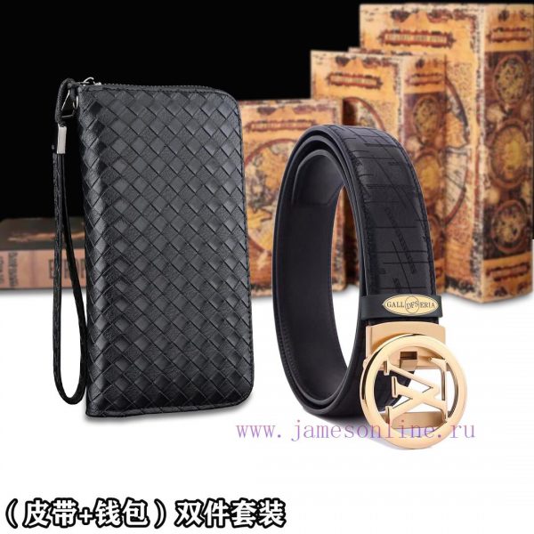 Belt and wallet two-piece setWooden box with accompanying picturesL @ V belt+wallet setBuckl ni54tq2z